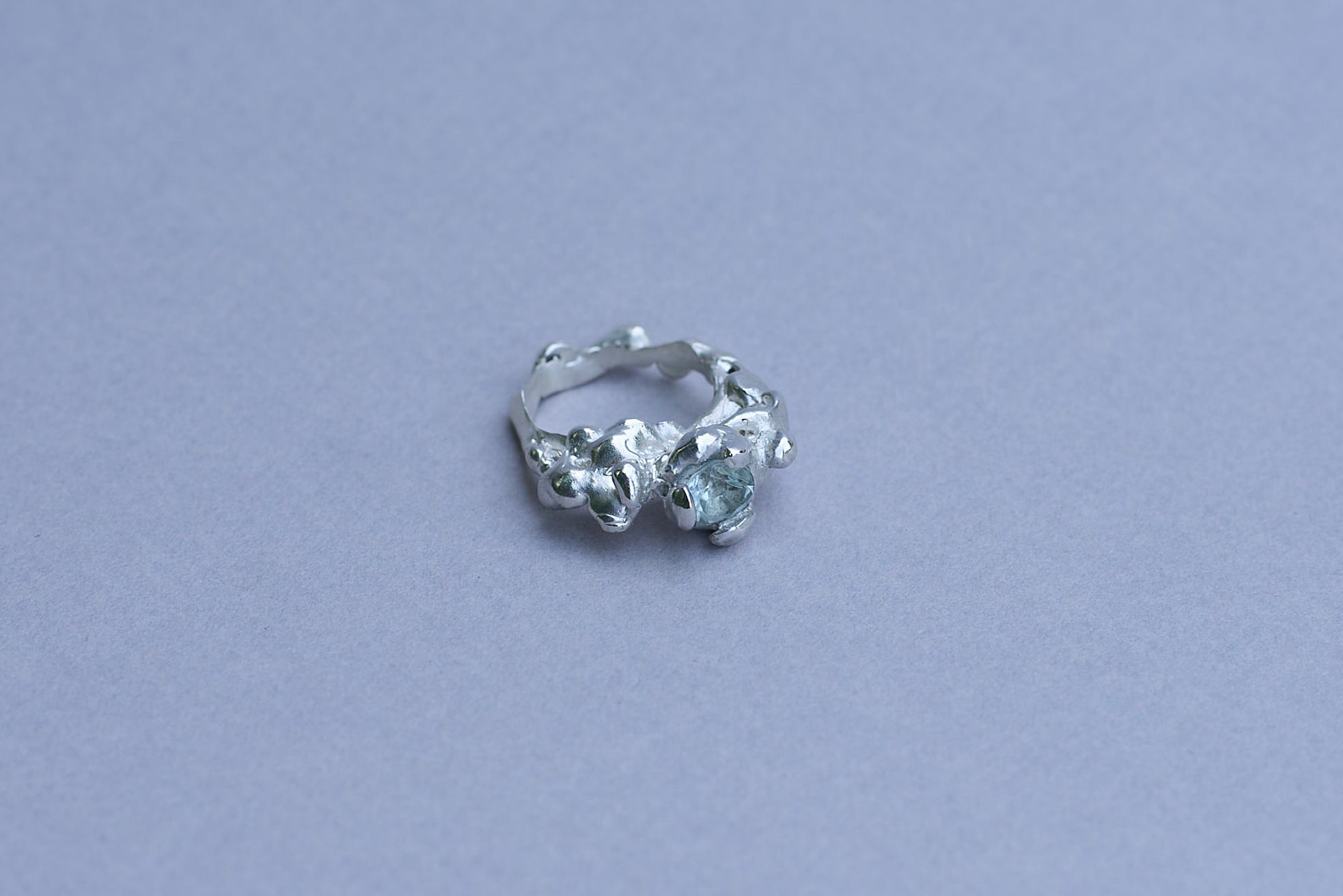 Pearl Bubble Ring with Green Quartz