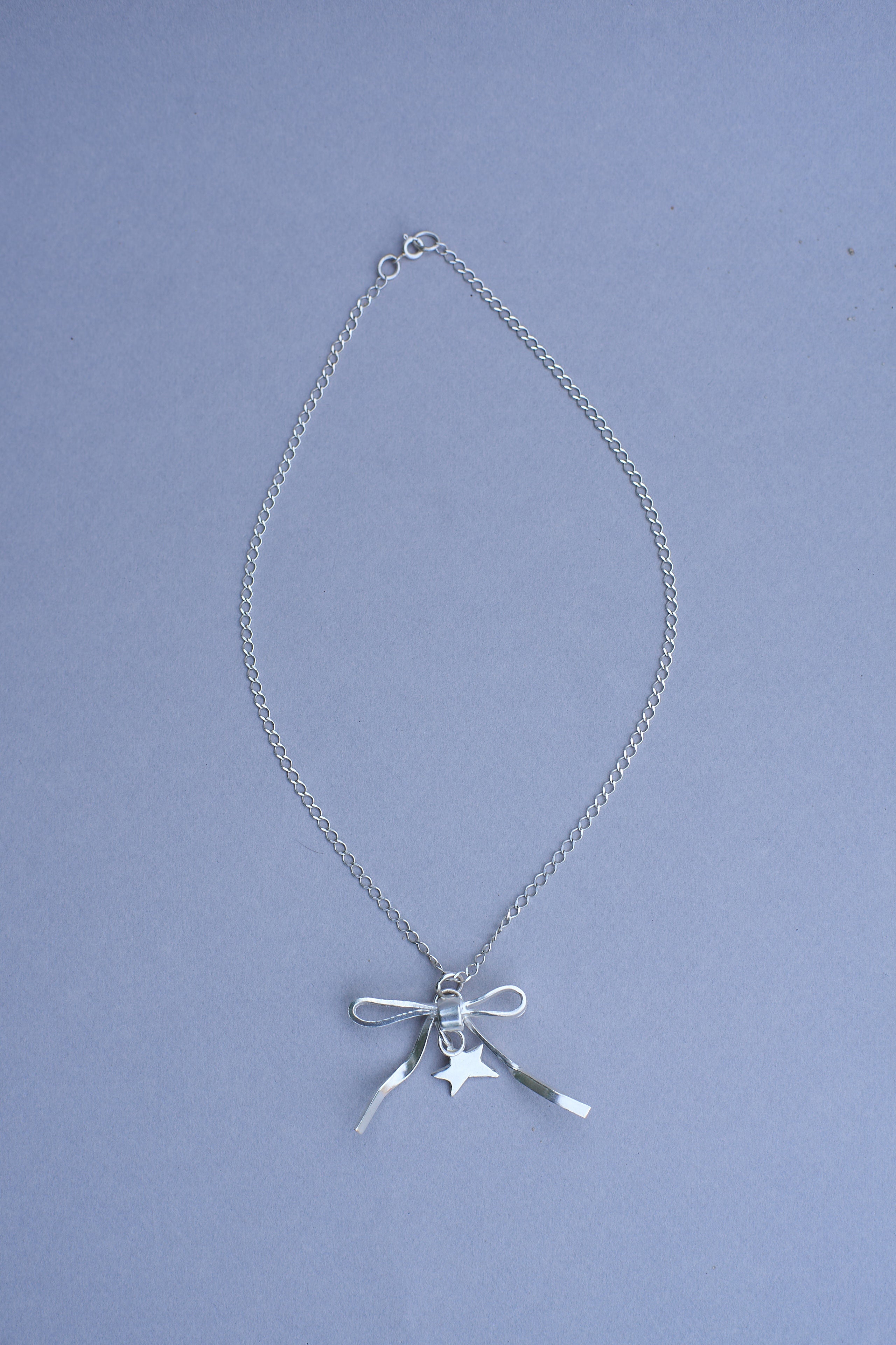 Bow Necklace with Dangling Star