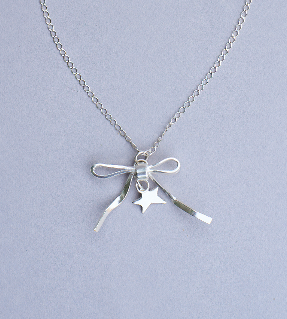 Bow Necklace with Dangling Star
