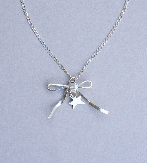 Bow Necklace with Dangling Star